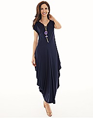 Chesca Plain Jersey Dress With V-Neck