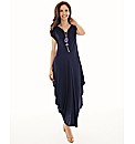 Chesca Plain Jersey Dress With V-Neck