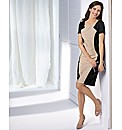 Gold Short Sleeve Body Con Panel Dress