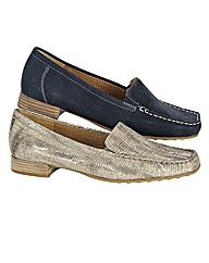 Gabor Metallic Stitch Detail Loafers