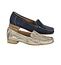 Gabor Metallic Stitch Detail Loafers