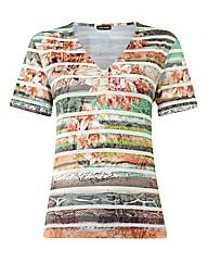 Gerry Weber Stripe & Floral Print Top