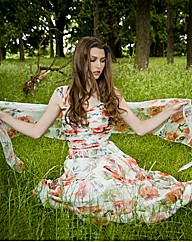 Gina Bacconi Chiffon Floral Long Dress