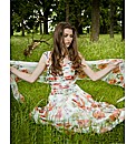 Gina Bacconi Chiffon Floral Long Dress