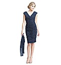 Gina Bacconi Ruched Mesh Dress