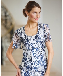 Gina Bacconi Satin Devore Pull On Top