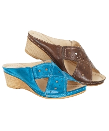 Riva Cross-over Wedge Mules