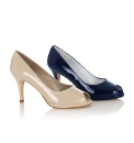 HB Shoes Patent Peep Toe Court Shoes