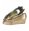 Cefalu Perforated Peep-Toe Wedges