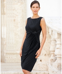 Gina Bacconi Gathered Jersey Dress