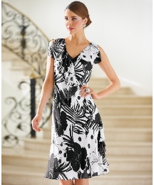 Marc James Frill Trim Georgette Dress