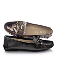 Capollini Patent Trim Leather Moccasins