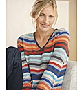 Gerry Weber Multi Stripe V Neck Jumper