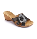 Lotus Flower Wedge Mule Sandals E Fit