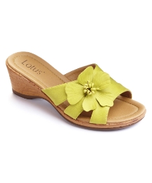 Lotus Flower Wedge Mule Sandals E Fit