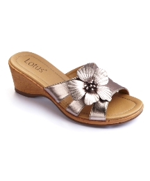 Lotus Flower Wedge Mule Sandals E Fit