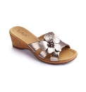 Lotus Flower Wedge Mule Sandals E Fit