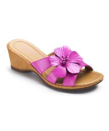 Lotus Flower Wedge Mule Sandals EEE Fit