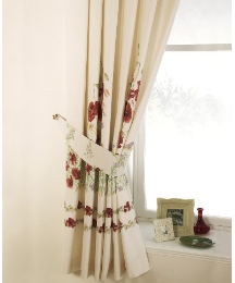 Poppy Lined Curtains & Tie Backs