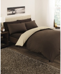 Plain Dyed Reversible Duvet Cover Set
