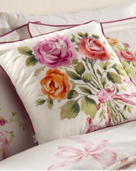 Vintage Bouquet Square Filled Cushion
