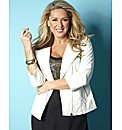 Claire Sweeney Collarless Biker Jacket