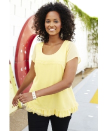 Angel Ribbons Frill Hem Blouse