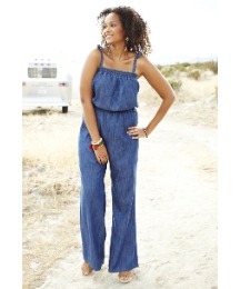 Angel Ribbons Soft Denim Jumpsuit