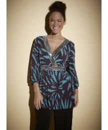 Anna Scholz Sequin Print Trim Top