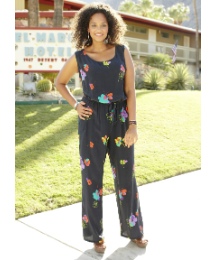 Angel Ribbons Flower Print Jumpsuit