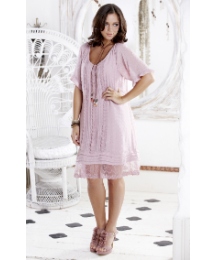Frock & Frill Pintuck Embroidered Dress