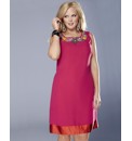 Rise Beaded Neck Sleeveless Shift Dress