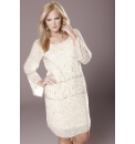Rise Aysmmetric Beaded Front Dress