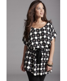 Anna Scholz Belted Retro Print Blouse