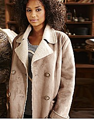 Angel Ribbons Faux Sheepskin Coat
