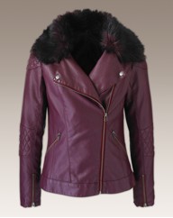 Biker Jacket with Detachable Fur