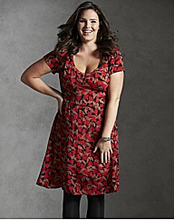 Jeffrey & Paula Leaf Print Tea Dress