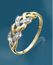 9 Carat Gold Diamond-Set Crossover Ring