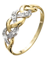 9 Carat Gold Diamond-Set Crossover Ring