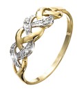 9 Carat Gold Diamond-Set Crossover Ring