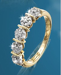 9 Carat Gold 1/4ct Half Eternity Ring