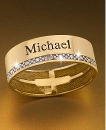 9ct Gold Gents Personalised Band Ring
