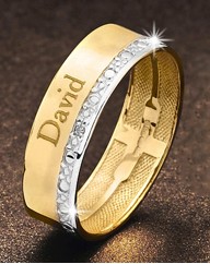 9ct Gold Gents Personalised Band Ring