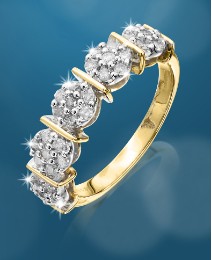 9 Carat Gold 1/2ct Half Eternity Ring