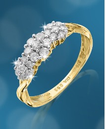 9 Carat Gold 1/4ct Diamond Cluster Ring