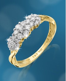 9 Carat Gold 1/2ct Diamond Cluster Ring