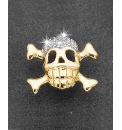 9ct Gold Diamond Skull n Crossbone Stud