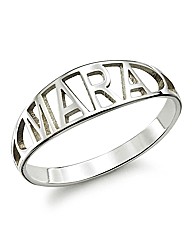 Sterling Silver Personalised Name Ring