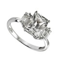 9 Carat White Gold White Topaz Ring
