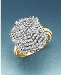 9ct Gold 1ct Diamond Cluster Ring